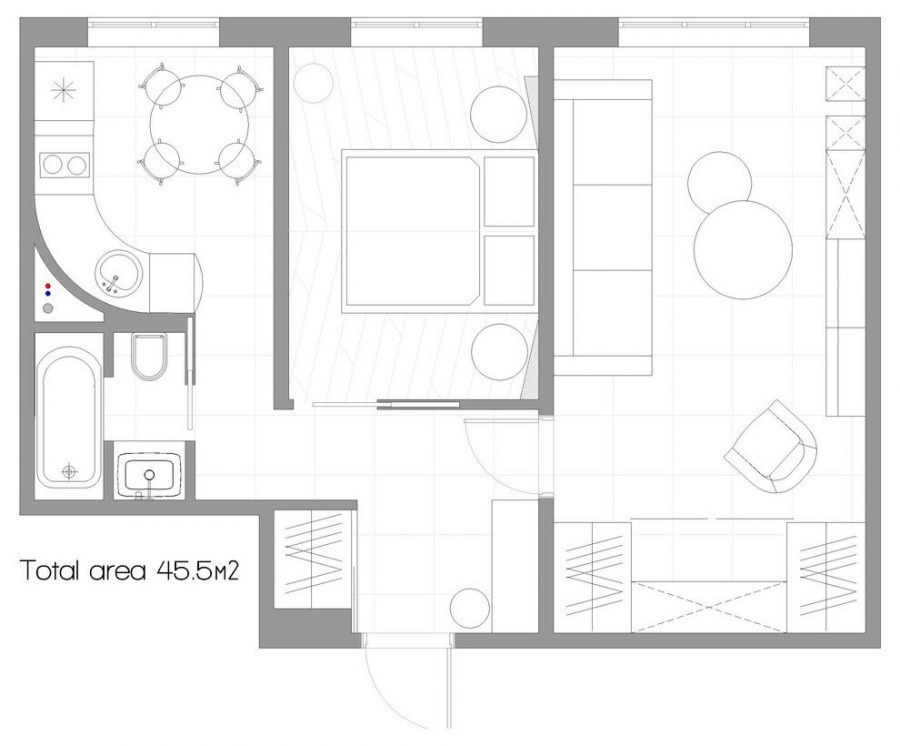 Дизайн Проект Квартиры 44м2