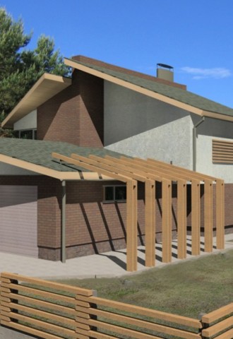 Дом с двумя односкатными крышами в разных уровнях (79 фото)