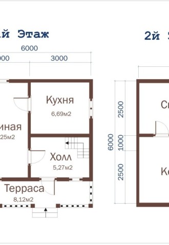 Планировка дачного дома 6х6 с мансардой (70 фото)