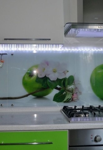 Кухонная панель яблоневые цветы глянцевая (62 фото)