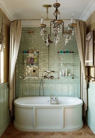 Интерьер ванной комнаты в английском стиле (77 фото)