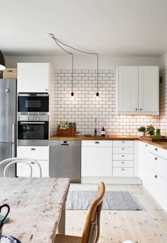 Белая кухня в скандинавском стиле (93 фото)