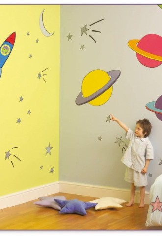 Оформление стены в детской комнате (78 фото)