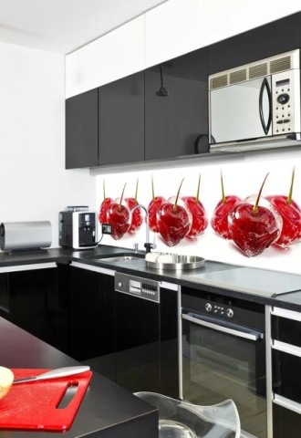 Красно бело черная кухня (75 фото)