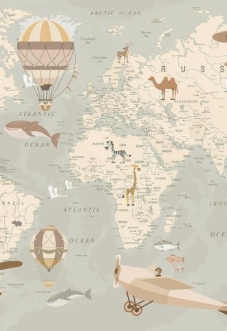 Фотообои карта мира для детей на стену (51 фото)