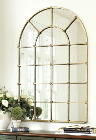 Настенный декор зеркальное окно арка с полочкой (57 фото)
