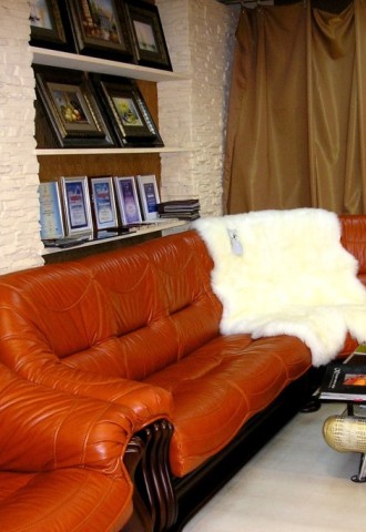 Рыжий кожаный диван (65 фото)