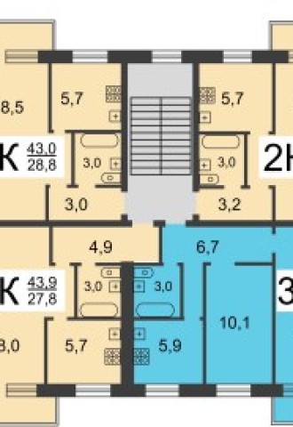 Типовые планировки 3 комнатных квартир (51 фото)