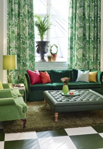 Зеленый диван какие шторы (66 фото)