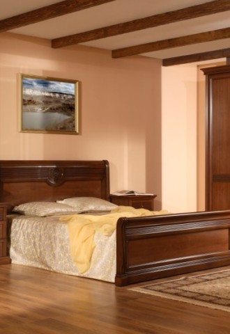 Интерьер спальни с мебелью цвета орех (73 фото)