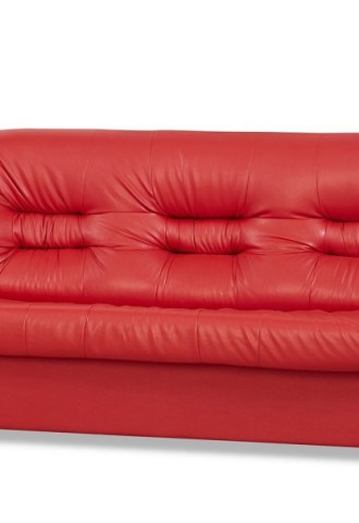 Красный кожаный диван (74 фото)