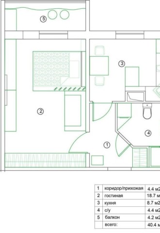 Типовой дизайн проект однокомнатной квартиры (58 фото)