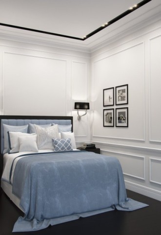 Дизайн багет на стене в спальне (79 фото)