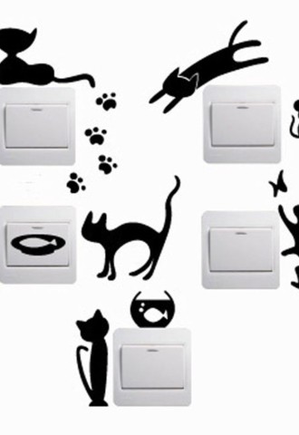 Декоративные наклейки на стену черные котята (61 фото)