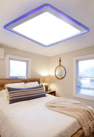 Какие светильники лучше для натяжного потолка в спальне (60 фото)