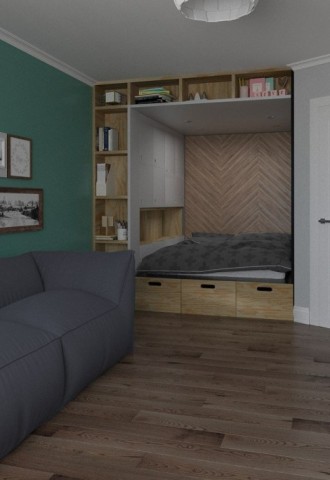 Дизайн однокомнатной квартиры с нишей (77 фото)