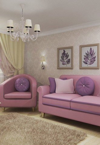 Мебель сиреневого цвета в интерьере (74 фото)