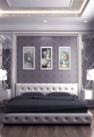 Интерьер спальни с зеркалами по бокам кровати (76 фото)