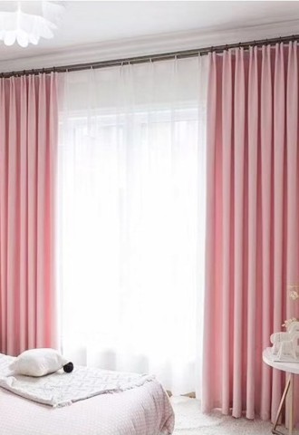 Светло розовая штора блэкаут (67 фото)
