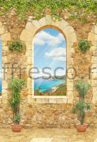 Арочные окна в интерьере с видом на море (73 фото)