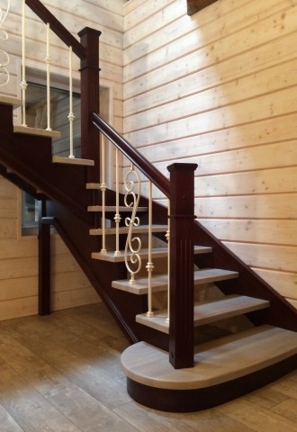 Деревянная лестница в частном доме (98 фото)