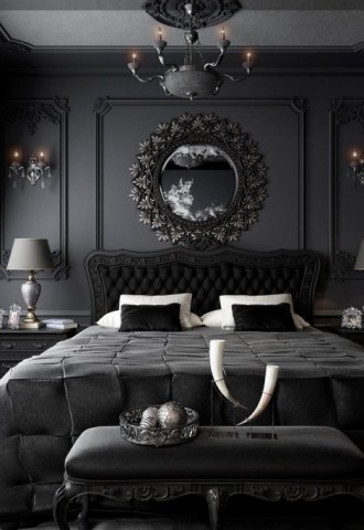 Черная мебель в интерьере спальни (100 фото)