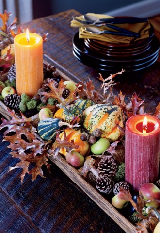 Осенняя композиция на стол (99 фото)