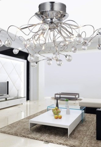 Модный потолочный светильник для гостиной в современном стиле (47 фото)