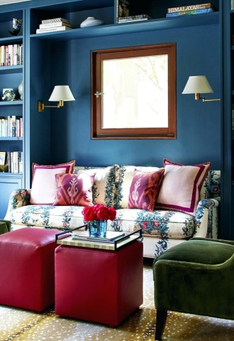 Мебель синего цвета в интерьере (57 фото)