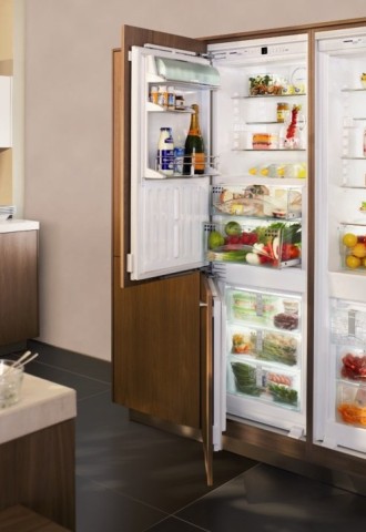 Красивые холодильники в интерьере (98 фото)