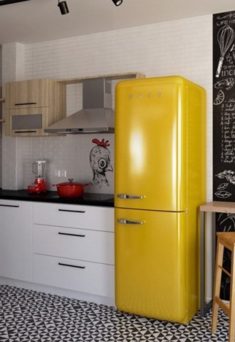 Несовременный холодильник в интерьере с чем сочетается (63 фото)