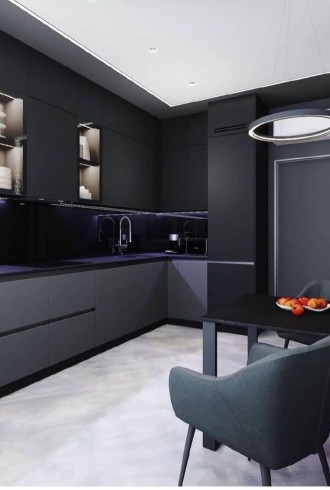 Кухня черного цвета в интерьере (58 фото)