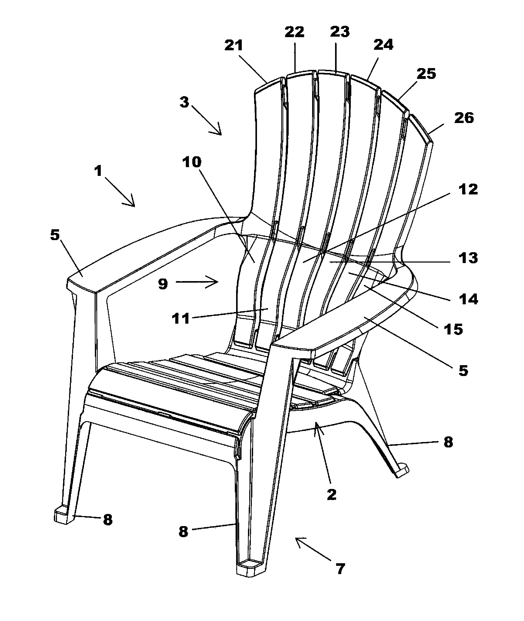 Adirondack Chair Classic чертеж