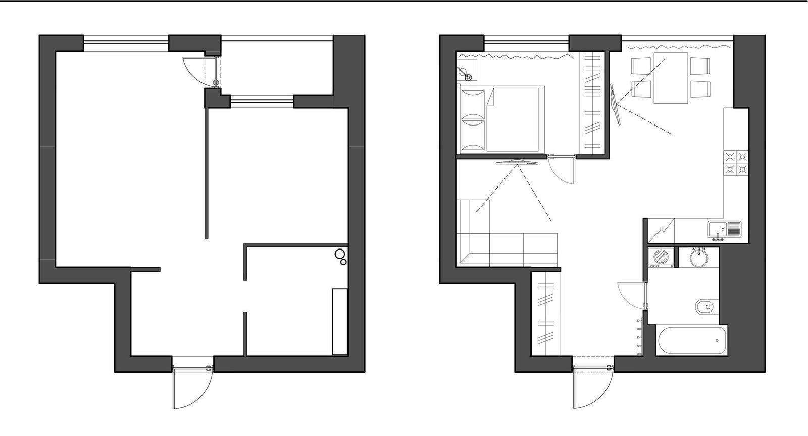 Планировки квартиры 43 кв