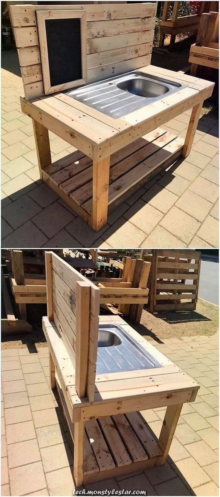 Уличный умывальник для дачи из палетов