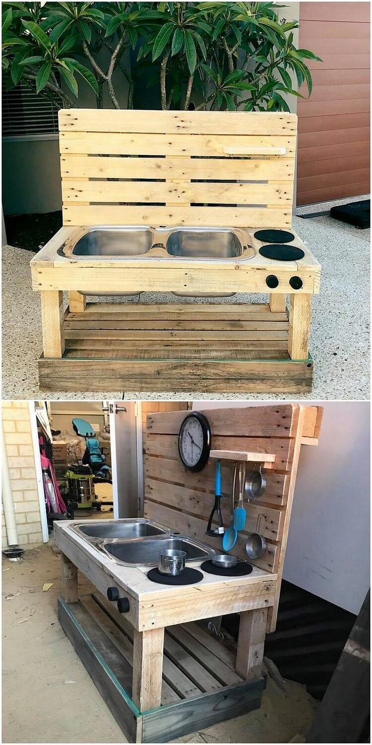 Зона барбекю из поддонов