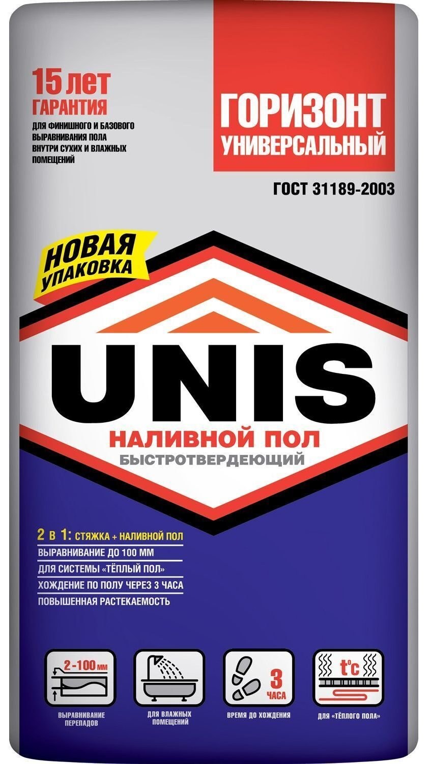 Наливной пол "Юнис Горизонт универсальный быстротвердеющий" 20кг (64)