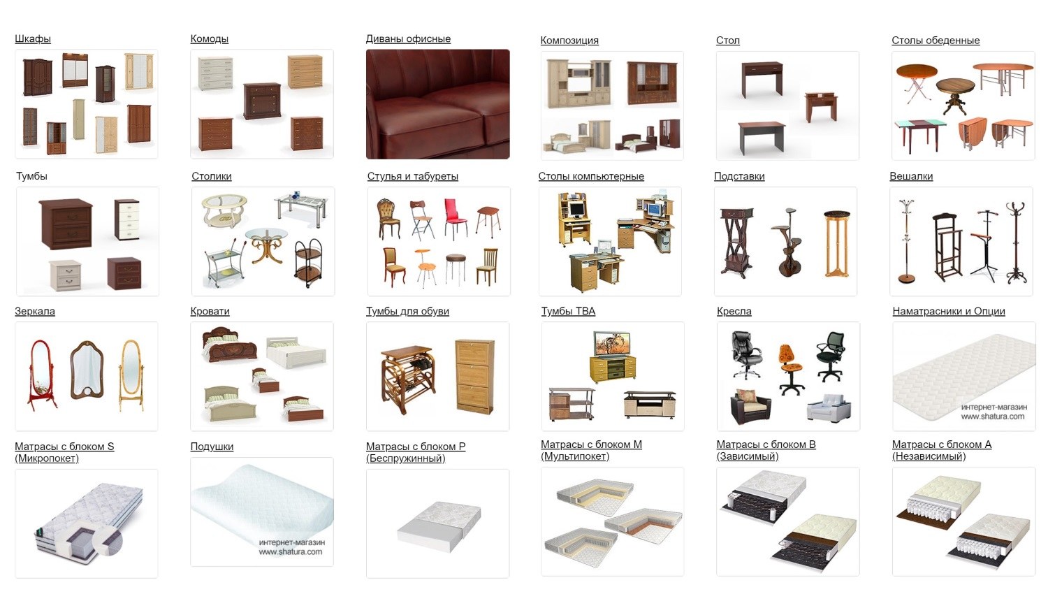 виды мебели классификация мебели