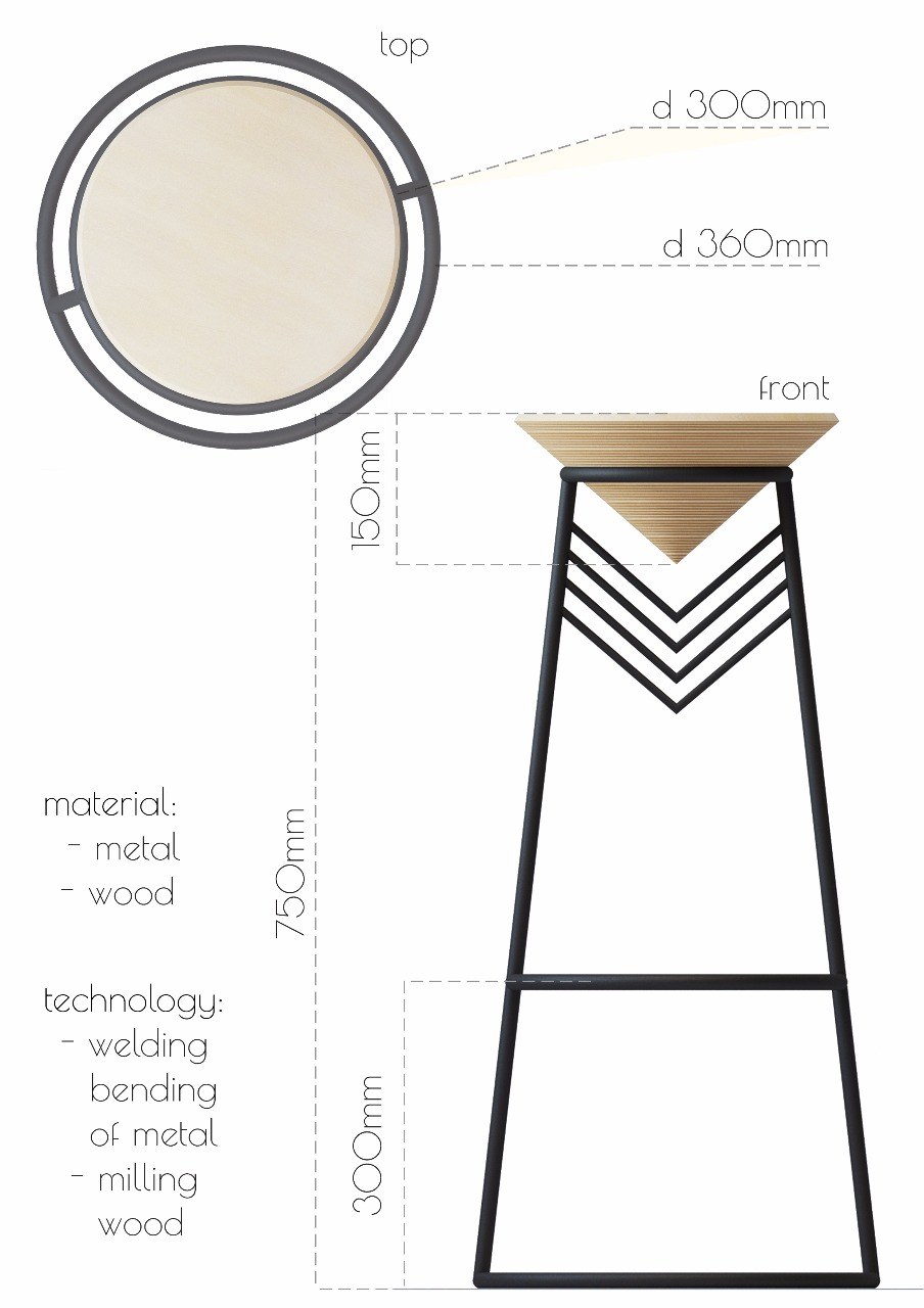 Стул Eames чертеж