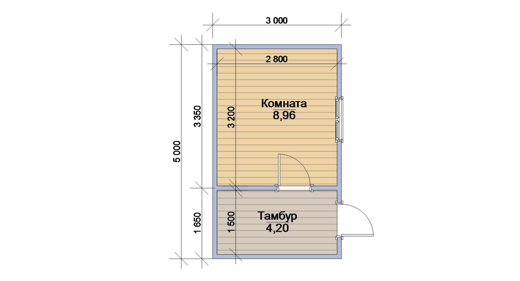 Хозблок 5 на 3 чертеж