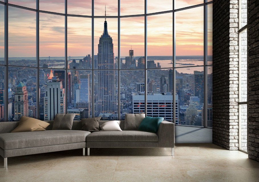 Манхэттен вид из окна небоскреба