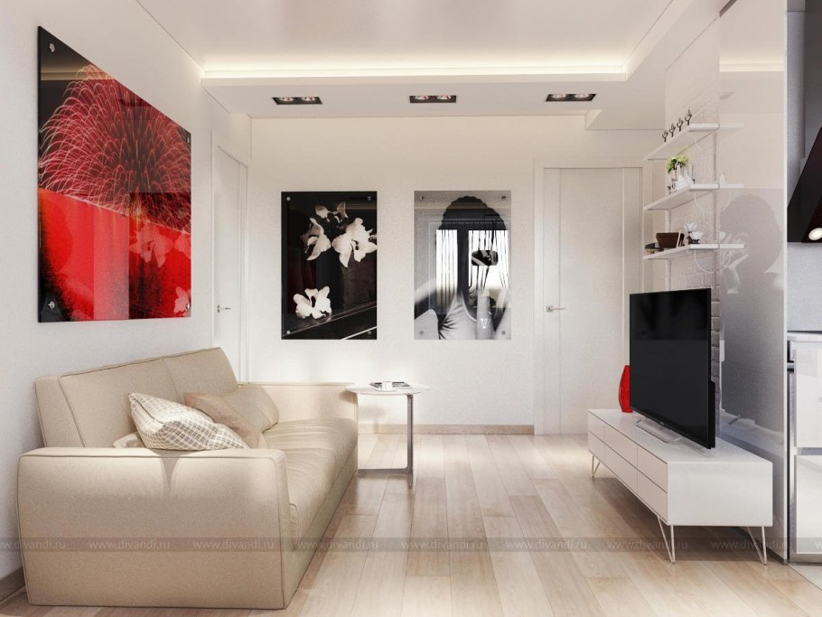 Интерьер однокомнатной квартиры 35 кв м в фотографиях