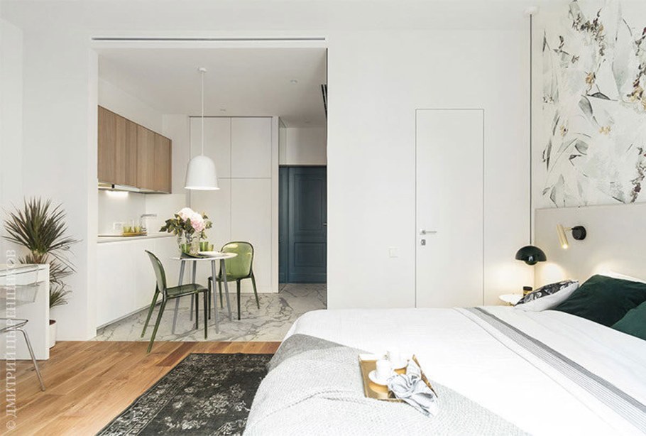 Белый интерьер маленькой квартиры