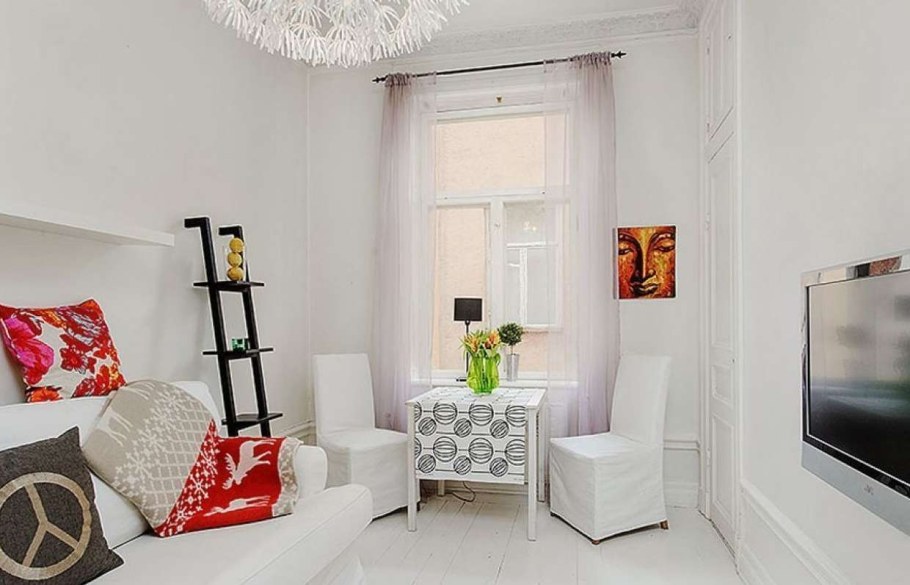 Белый интерьер малогабаритной квартиры