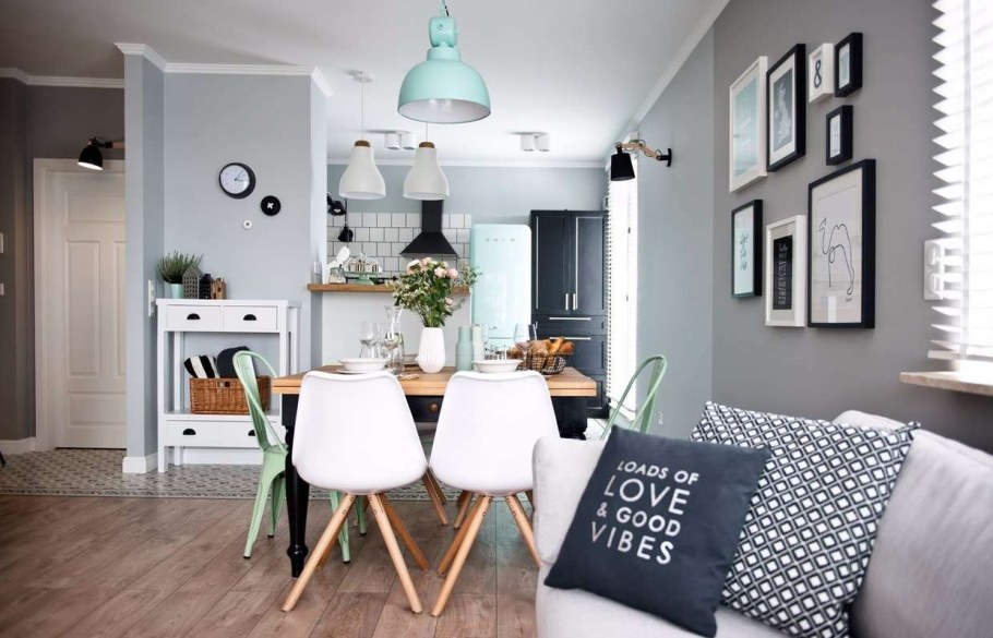 Белая кухня гостиная современная