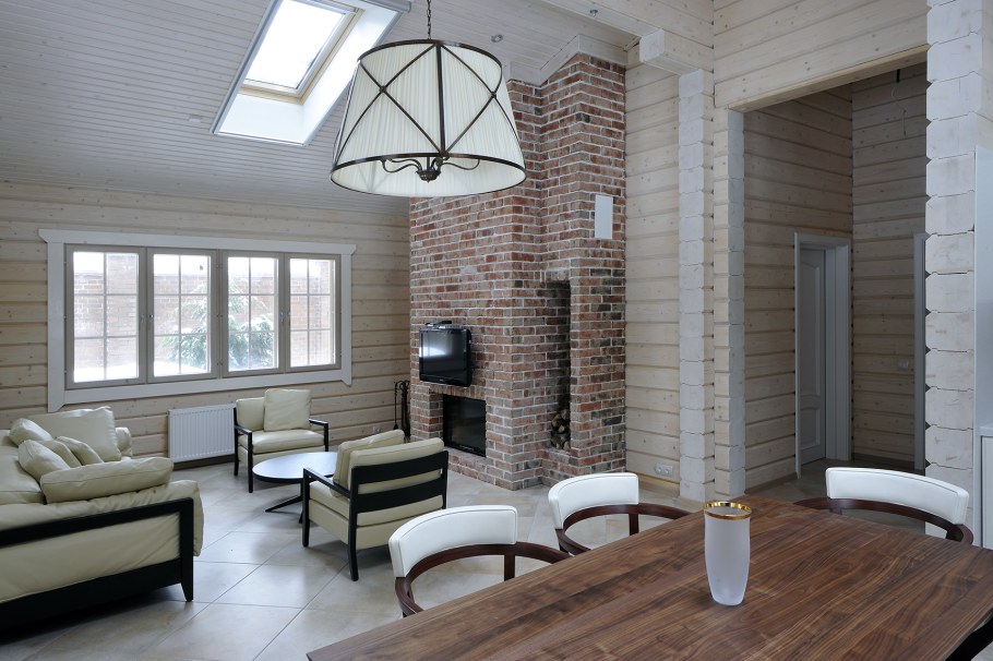 Вагонка на даче интерьер