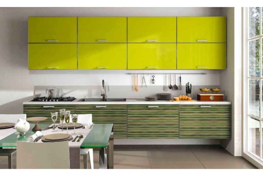 Салатовый кухонный гарнитур