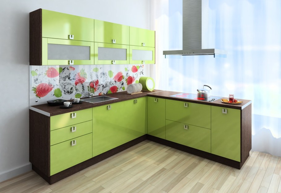 Кухня "Бостон" (зебрано/тик глянец)