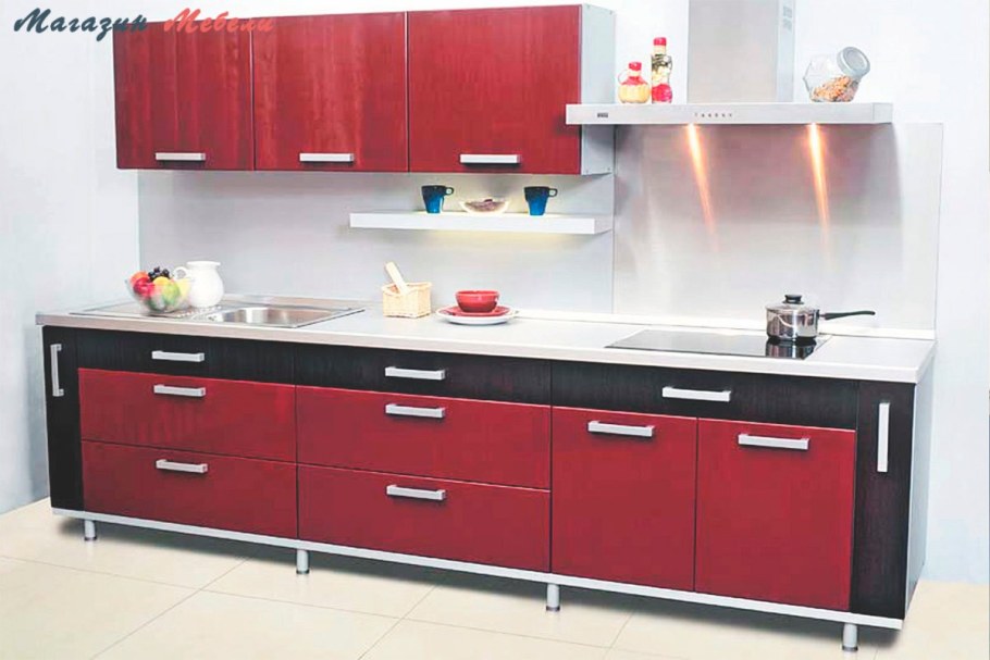 Кухонный гарнитур пластиковый фасад