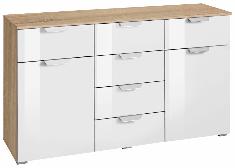 Комод тумба Елена 80см 1d4s белый-Sonoma